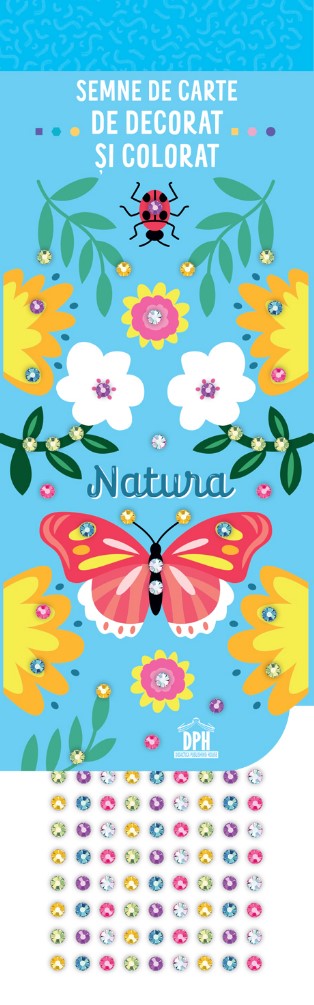 Semne de carte de colorat - Natura (cu strasuri)