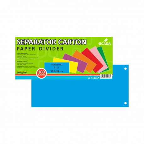 Separator carton 10.5X24CM 160G set 100 albastru Ecada