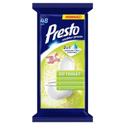 Servetele umede dezinfectante pentru toalete, 48 buc/pachet, Presto