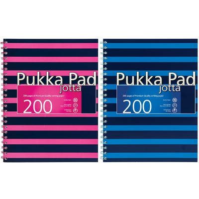 Set 2 Caiete cu spirala Pukka Pads Jotta Navy A4 matematica albastru si roz mix