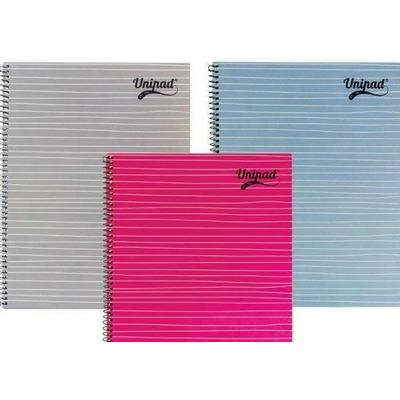 Set 3 caiete cu spirala UniPad, A4, dictando, 160 pag, roz, albastru, gri