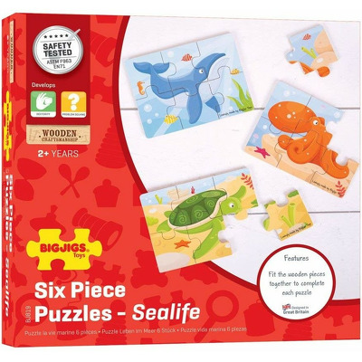 Set 3 puzzle din lemn - Lumea acvatica