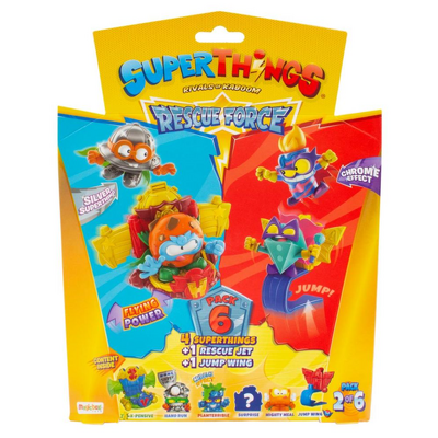 Set 4 figurine si 2 vehicule SUPERTHINGS Rescue Force