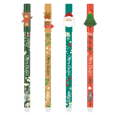 Set 4 pixuri Strigo cerneala cu stergere, model CHRISTMAS