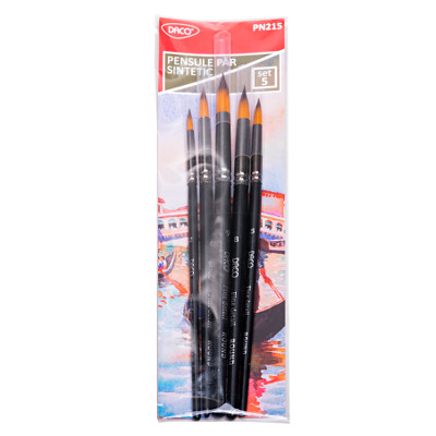 Set 5 Pensule din par sintetic rotund