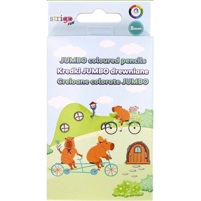 Set 6 creioane colorate Strigo Jumbo Capybara