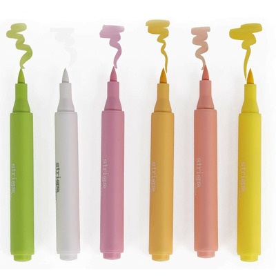 Set 6 markere acrilice tip pensula, 6 culori