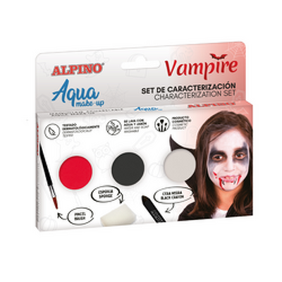 Set Alpino Aqua Make Up cu Vampire, 3 culori si pensula si burete machiaj