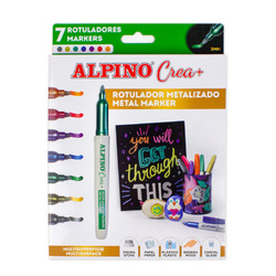 Set ALPINO Crea si METALIX marker, 7 culori/set