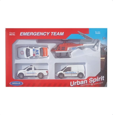 Set ambulanta Welly cu vehicule de interventie
