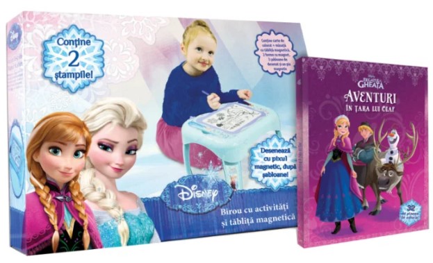 Set Birou. Tablita magnetica si Carte Regatul de gheata. Aventuri in tara lui Olaf