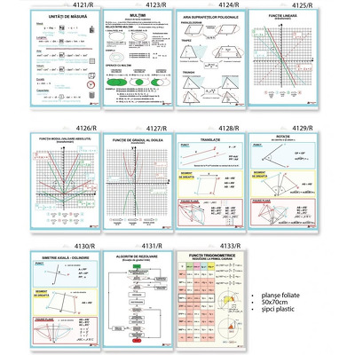 Set complet de planse matematica. 11 planse