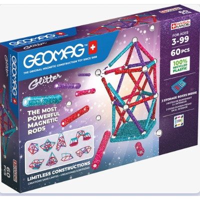 Set constructie magnetic Glitter 60 bucati