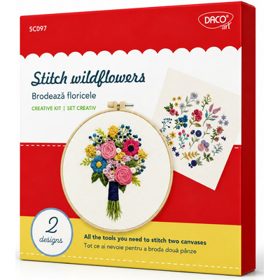 Set creativ - Brodeaza floricele