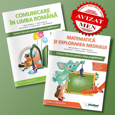 Set de 2 caiete pentru clasa pregatitoare. Comunicare in limba romana si Matematica si explorarea mediului - Intuitext Set de 2 caiete pentru clasa pregatitoare. Comunicare in limba romana si Matematica si explorarea mediului - Intuitext