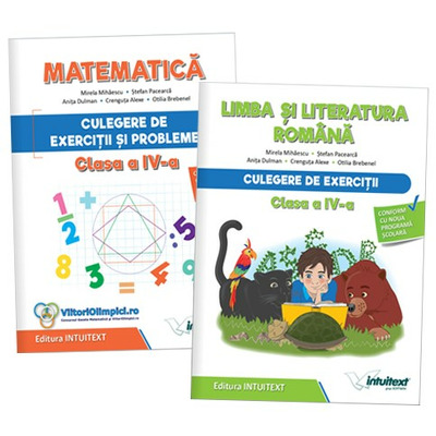 Set de 2 culegeri clasa a IV-a - Intuitext. Limba romana si Matematica