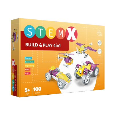 Set de constructie educativ STEM X - 4 in 1, vehicule
