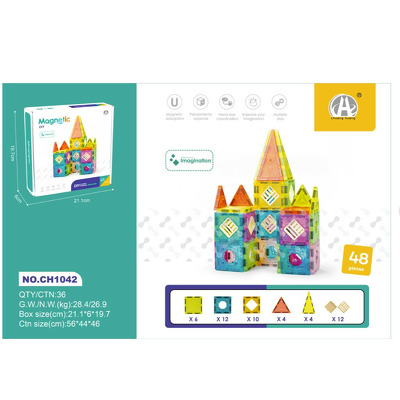 Set de constructie magnetic - 48 piese (5.5 cm)
