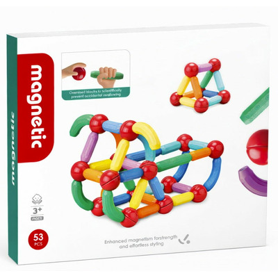 Set de constructie magnetic - Forme 3D (53 piese)