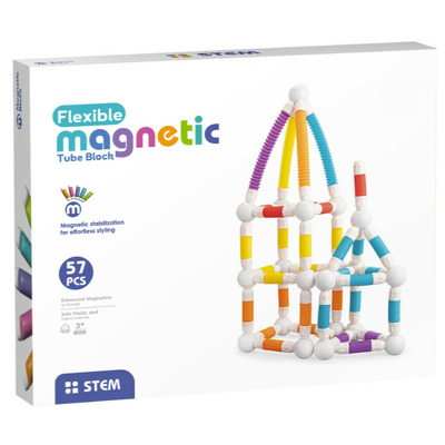 Set de constructie STEM magnetic -  Tuburi flexibile (57 piese)