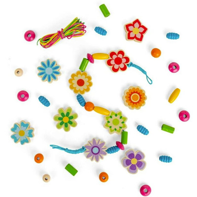 Set de creatie din lemn - Bijuterii cu floricele