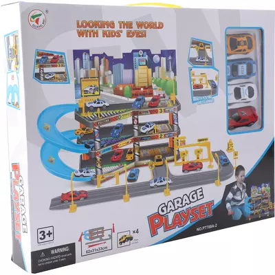 Set de joaca - Parcare pliabila cu 4 masinute