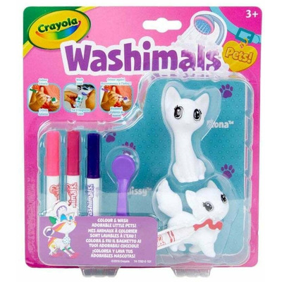 Set Figurine 2 pisicute Washimals care se pot colora si spala