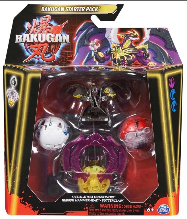 Set incepatori Bakugan - Special Attack Dragonoid Titanium Hammerhead Butterclaw