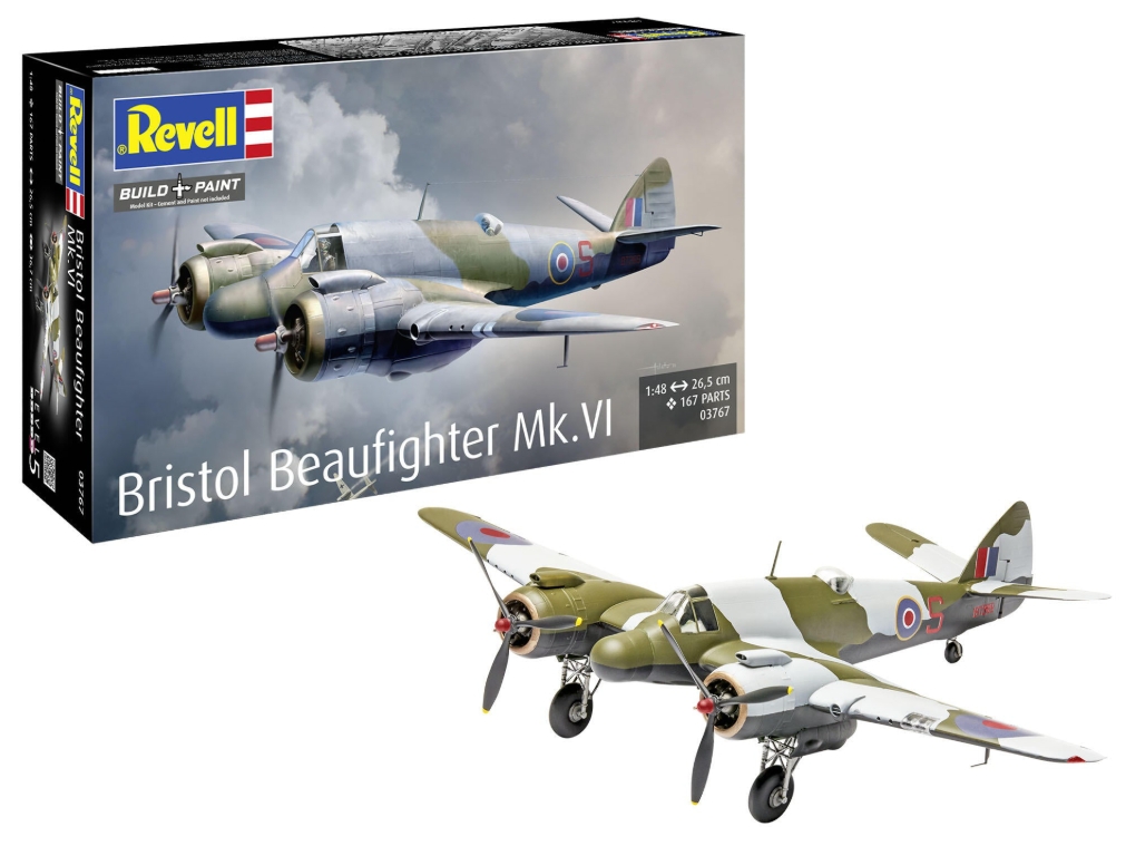 Set macheta Revell avion Bristol Beaufighter Mk.VI, kit constructie avion militar WWII