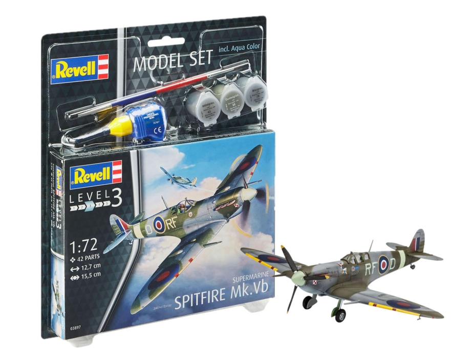 Set macheta Revell avion Supermarine Spitfire Mk.Vb. Kit constructie model RAF