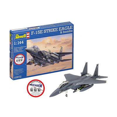 Set macheta Revell cu accesorii de baza kit de start F - 15E Strike Eagle bombe