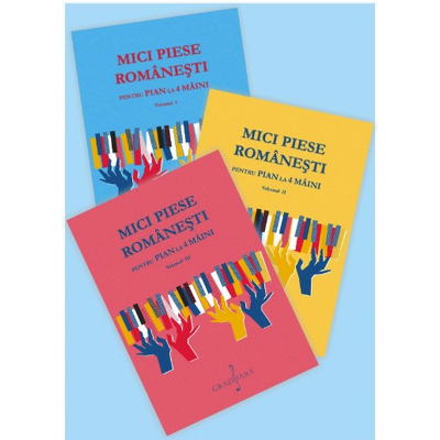 Set - Mici piese romanesti pentru pian la 4 maini