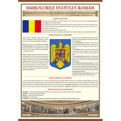 Simbolurile Statului Roman (plansa, 700x1000mm, cu sipci)