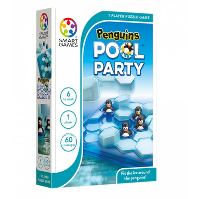 Smart Games - Penguins Pool Party, joc de logica cu 60 de provocari, 6+ ani