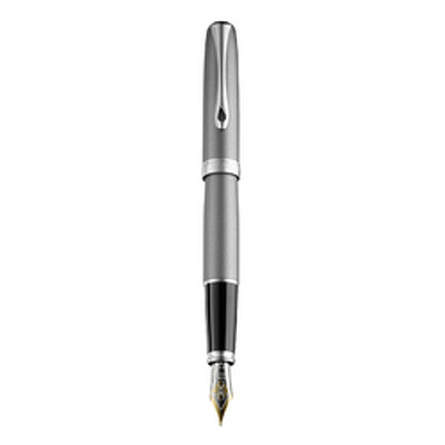 Stilou Diplomat Excellence A2, cu penita M, aurita 14kt. - Venetia Platin Matt Chrome