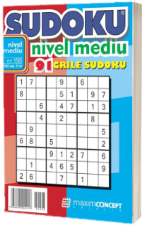 Sudoku nivel mediu. 91 grile sudoku. Numarul 156