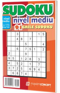 Sudoku nivel mediu. 91 grile sudoku. Numarul 170