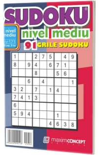 Sudoku nivel mediu. 91 grile sudoku. Numarul 171