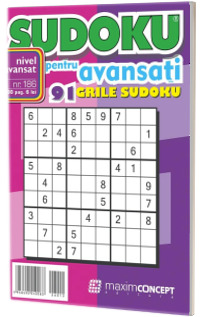 Sudoku pentru avansati. 91 grile sudoku. Numarul 186 Sudoku pentru avansati. 91 grile sudoku. Numarul 186