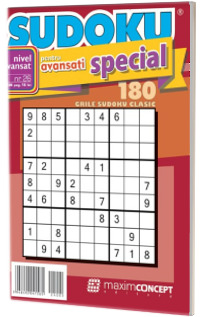 Sudoku pentru avansati special, numarul 26. 180 de grile sudoku clasic