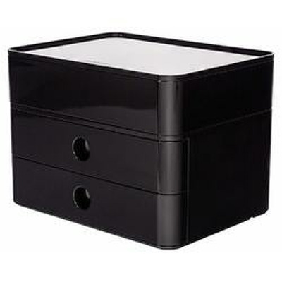 Suport cu 2 sertare si cutie ustensile HAN Allison Smart Box Plus - negru jet