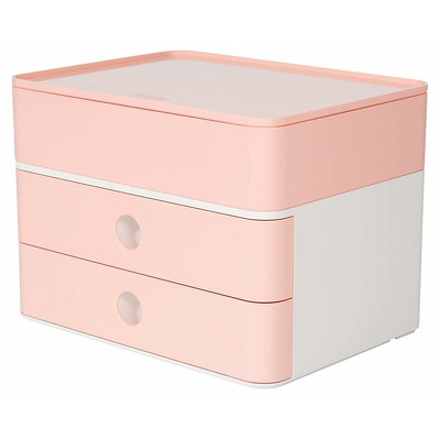 Suport cu 2 sertare, cutie ustensile, roz flamingo, Han Allison Smart Box Plus