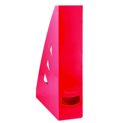 Suport vertical plastic pentru cataloage - rosu
