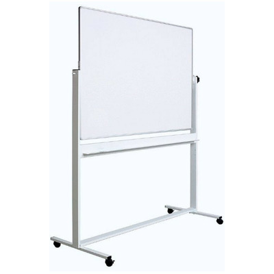 Tabla alba magnetica, dubla fata, rotativa, 100 x 150 cm, pe stand mobil, profil aluminiu, Optima