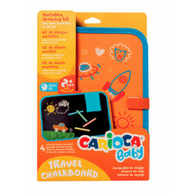 Tabla de colorat cu creta, format A4, pliabila, contine 4 bucati de creta, CARIOCA Baby