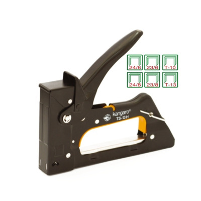 Tacker manual, metalic, negru, Kangaro
