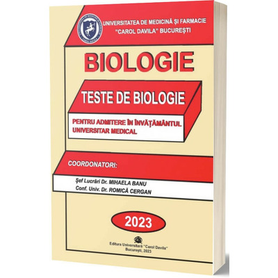 Teste de biologie 2023, pentru admiterea in invatamantul universitar medical