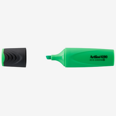 Textmarker 690 Eco Green, varf tesit 1.0-4.0mm - verde fluorescent