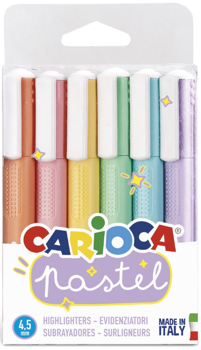 Textmarkere, 6 buc/set - culori pastel