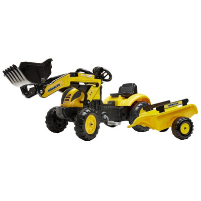 Tractor cu pedale Buldoexcavator cu pedale Komatsu cu remorca